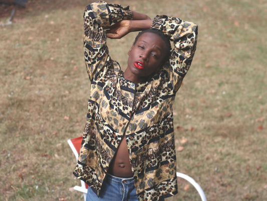 Corey B Vintage 100% Silk Leopard Print Blouse 90sAnimal Print Size 10