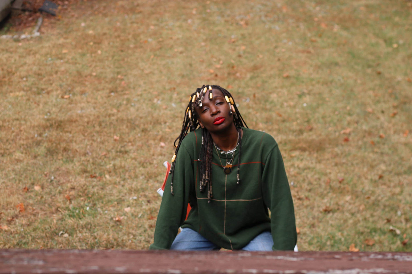 Vintage Dark Green SADDLEBRED Plaid Cotton Sweater Knitwear S-L