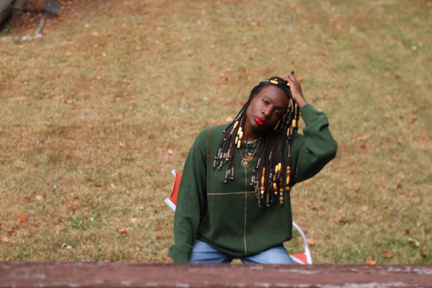 Vintage Dark Green SADDLEBRED Plaid Cotton Sweater Knitwear S-L