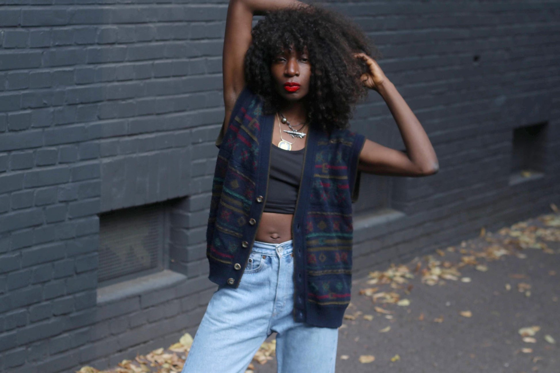 Vintage Jockey Sweater Vest Cardigan | Wool Acrylic Patterned Knit 90s Grunge