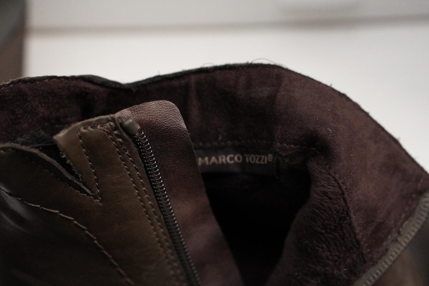 Vintage Brown Leather Ankle Boots: Stud Detail, Block Heel