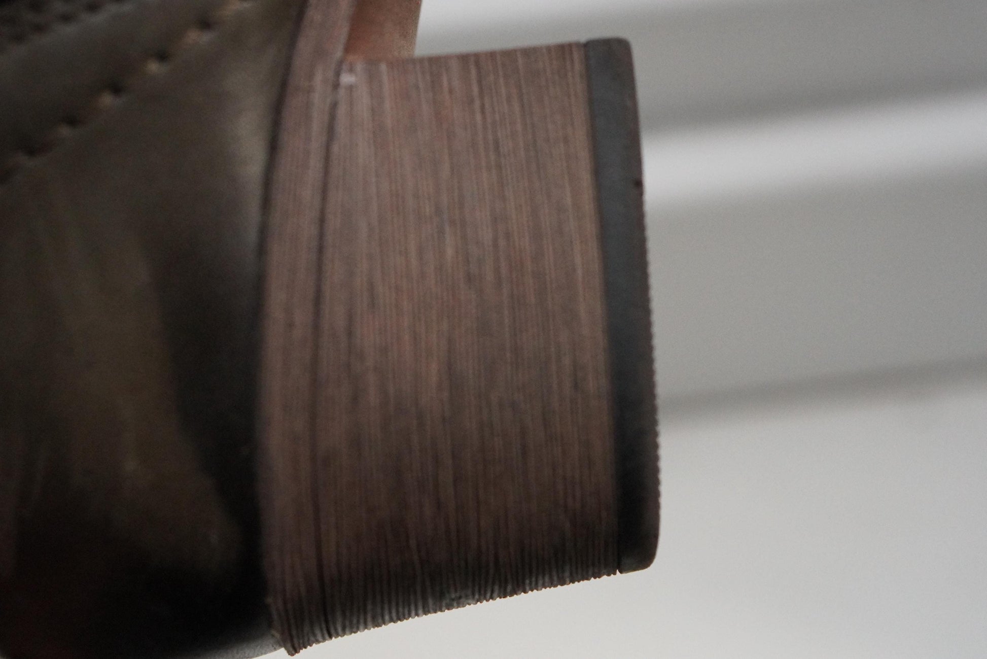 Vintage Brown Leather Ankle Boots: Stud Detail, Block Heel