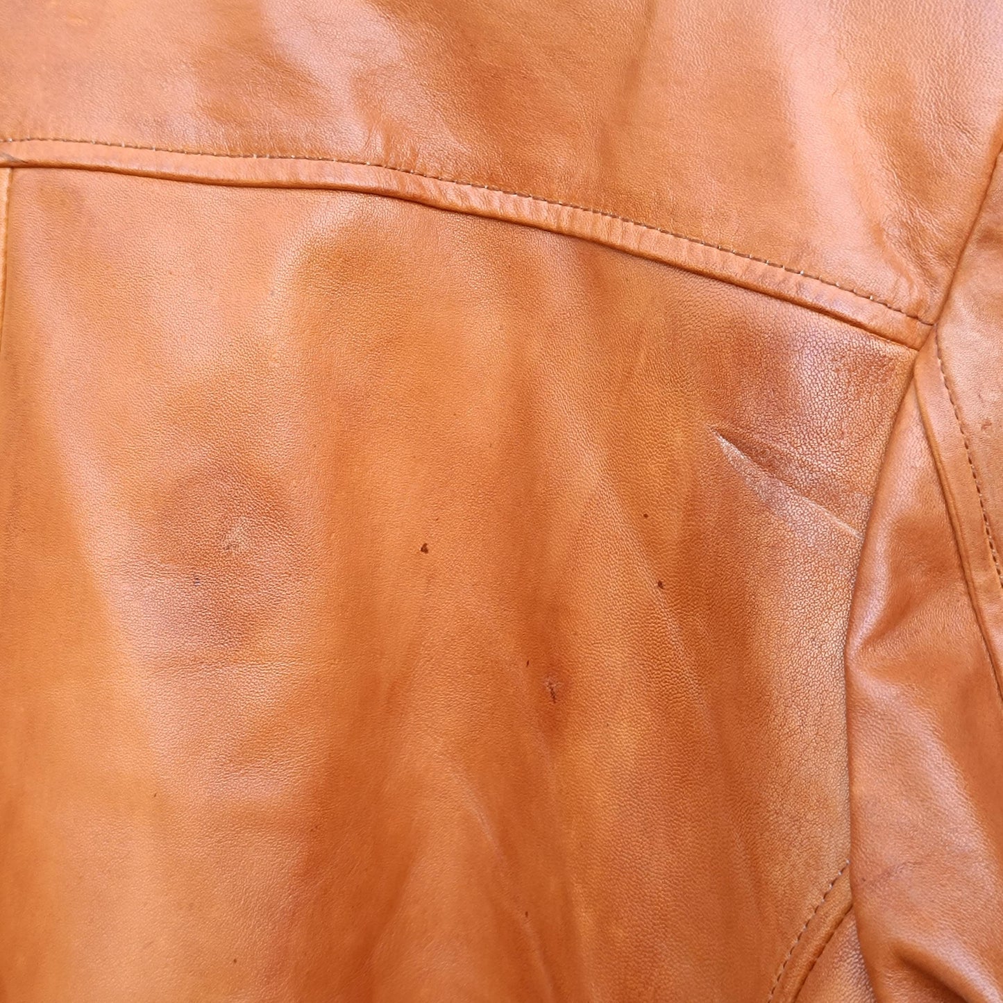 Vintage Tan Leather Coat Men Original Leather Collection 70s Style Jacket