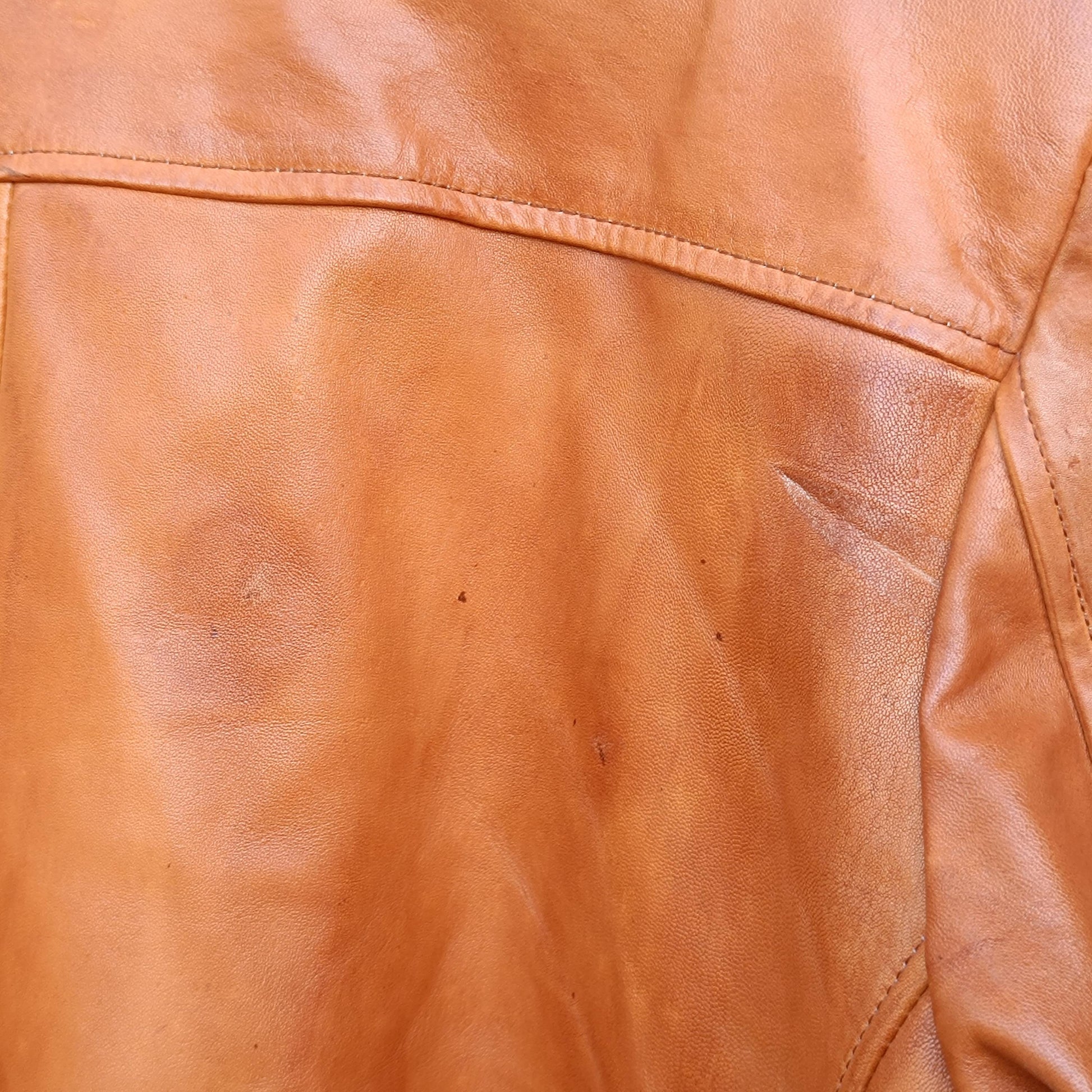 Vintage Tan Leather Coat Men Original Leather Collection 70s Style Jacket