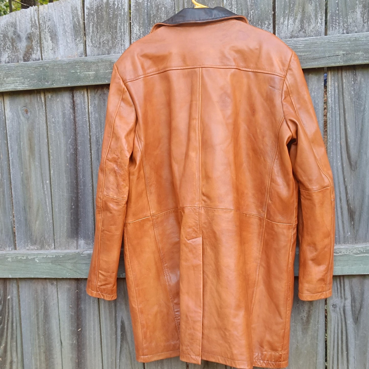 Vintage Tan Leather Coat Men Original Leather Collection 70s Style Jacket