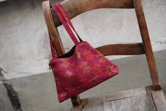 Vintage Maruca Handbag Red Pink Geometric Shoulder Bag Handmade Boulder CO