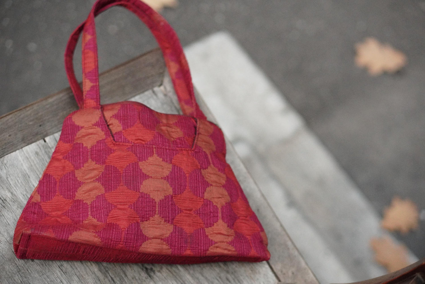 Vintage Maruca Handbag Red Pink Geometric Shoulder Bag Handmade Boulder CO