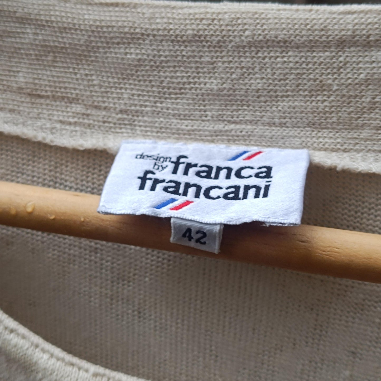 Vintage Franca Francani Linen Tunic Dress Oversized Short Sleeve Pocket Size 42