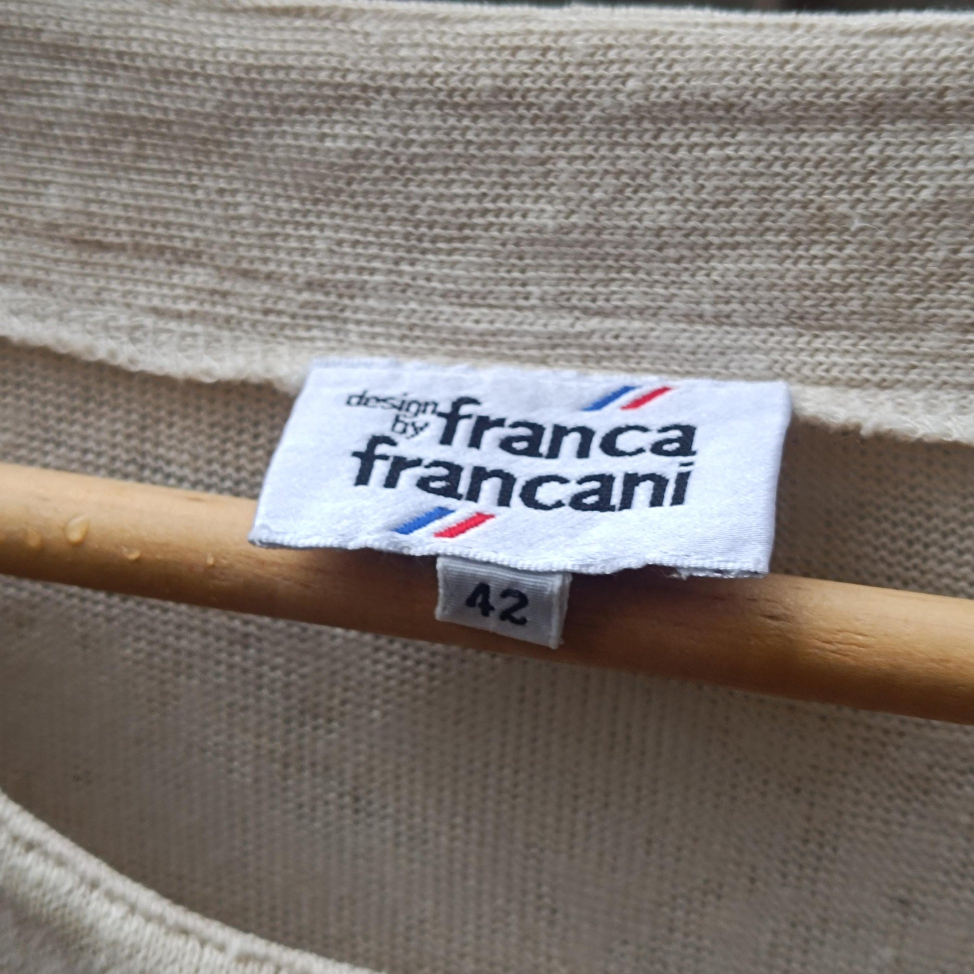 Vintage Franca Francani Linen Tunic Dress Oversized Short Sleeve Pocket Size 42