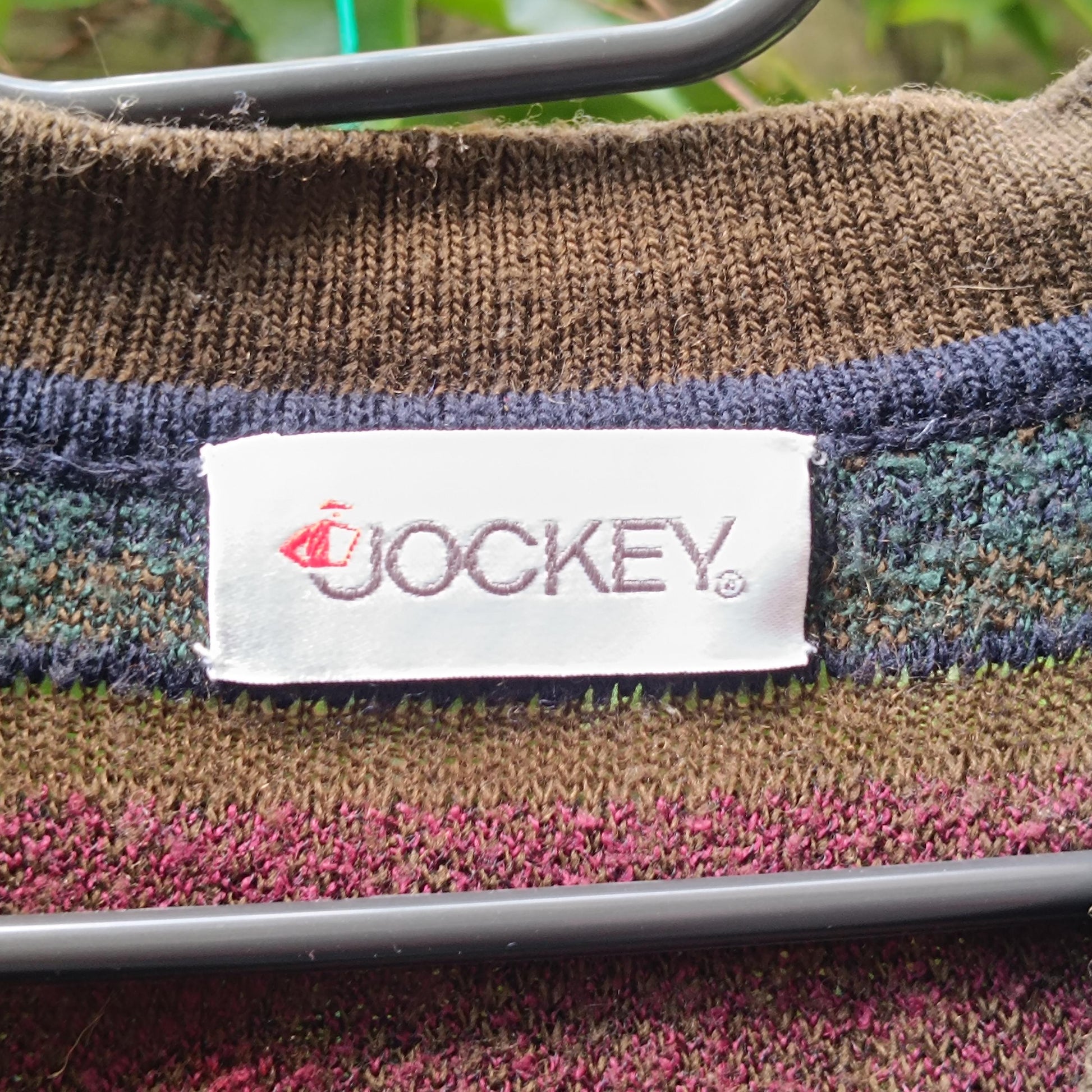 Vintage Jockey Sweater Vest Cardigan | Wool Acrylic Patterned Knit 90s Grunge