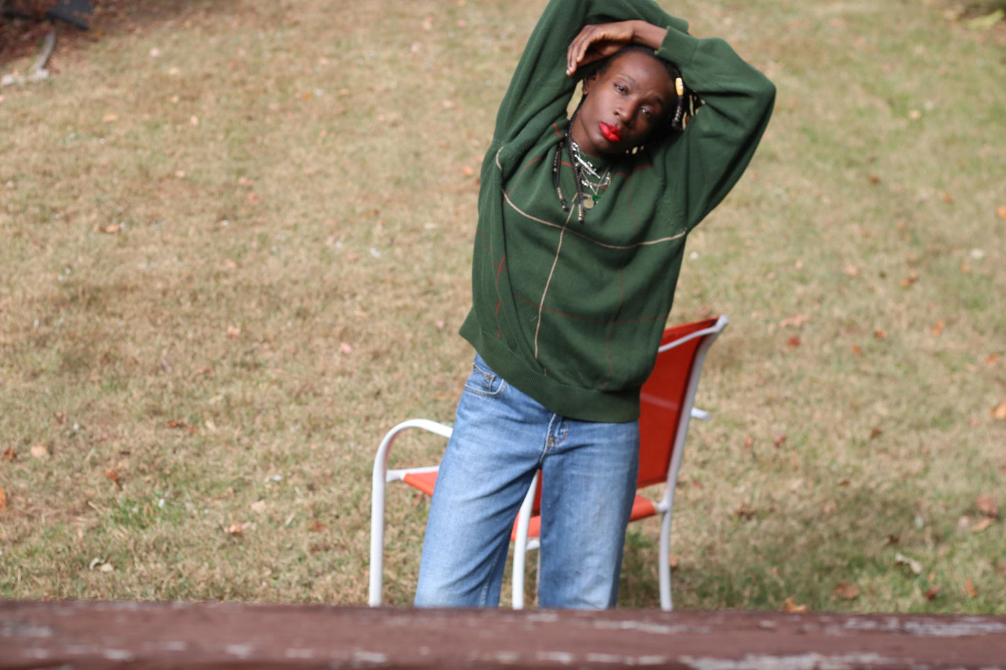 Vintage Dark Green SADDLEBRED Plaid Cotton Sweater Knitwear S-L