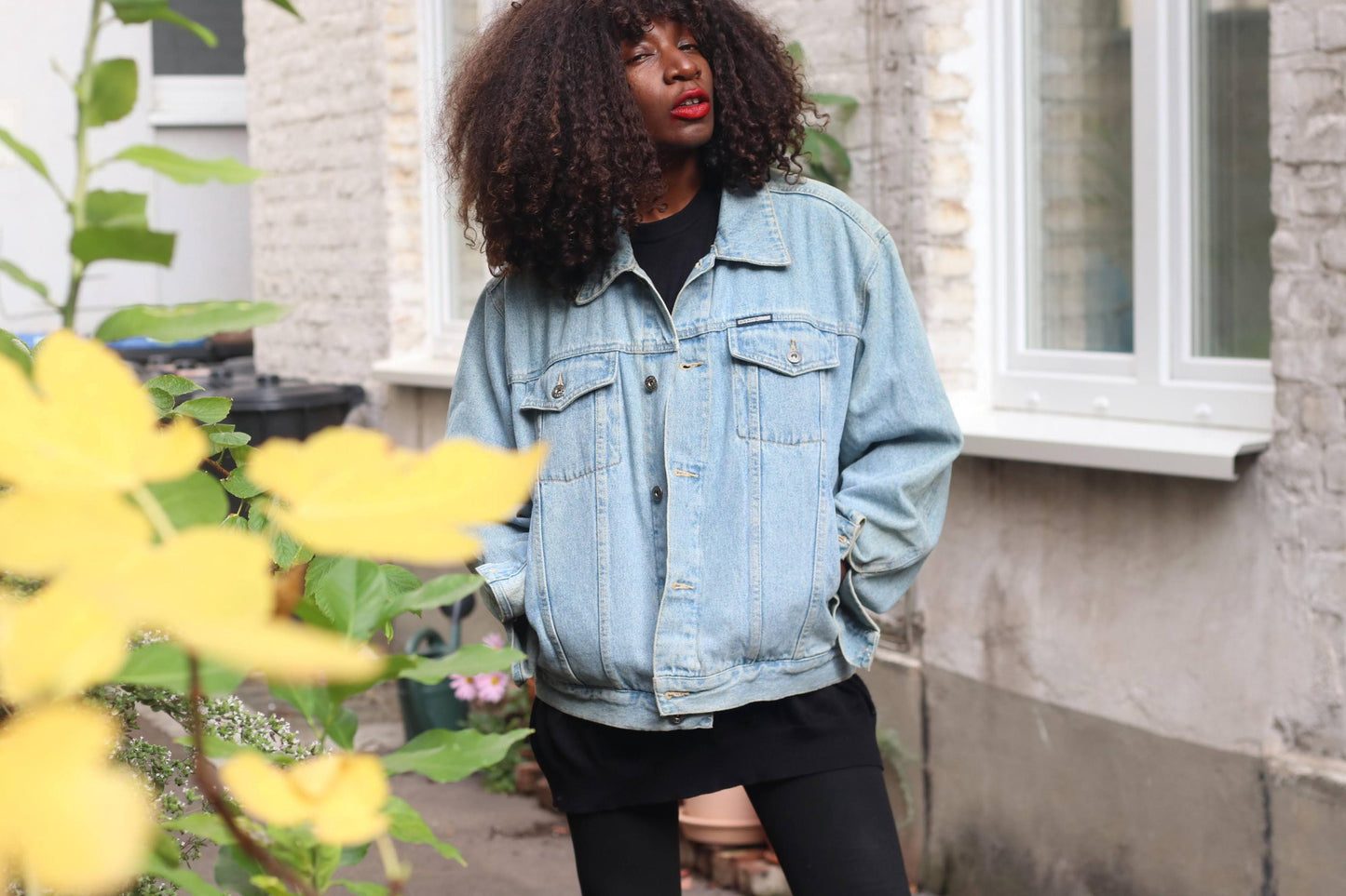 Vintage Bram's Paris Denim Jacket L; Streetwear Light Wash Trucker 90s Cotton Jeans Coat