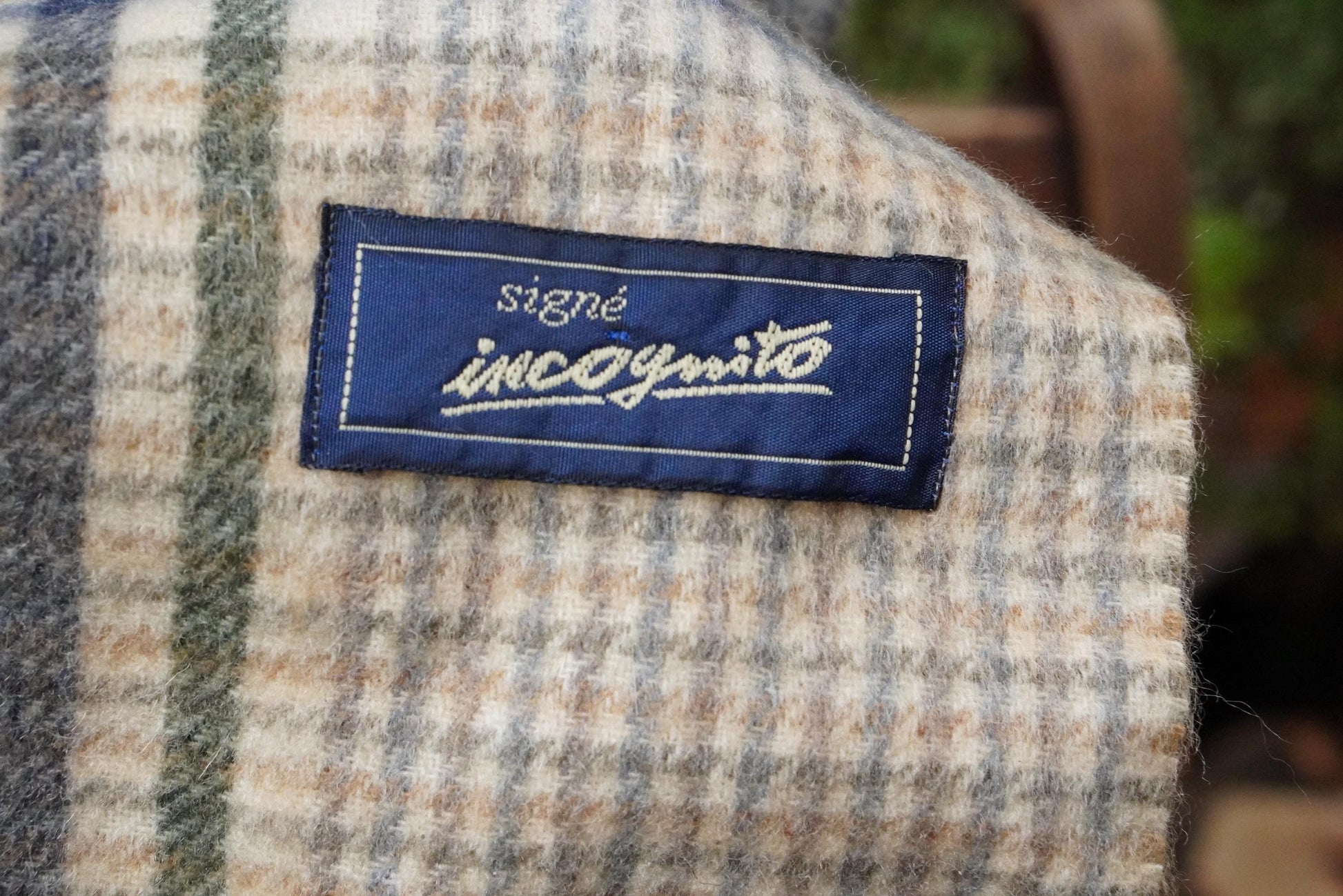 Vintage Cashmere Scarf in Grey and Brown |