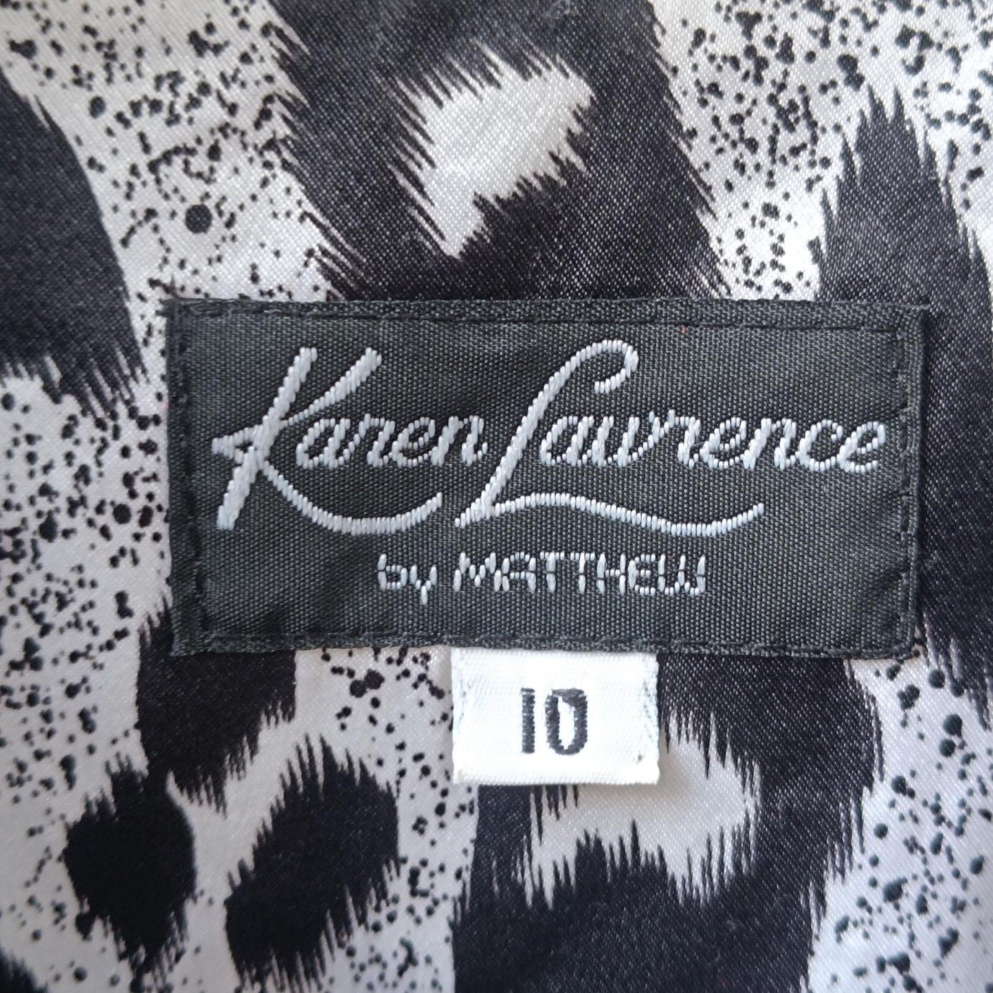 Vintage 90s Sequin Blazer Karen Laurence Animal Print Black Evening Jacket S/M