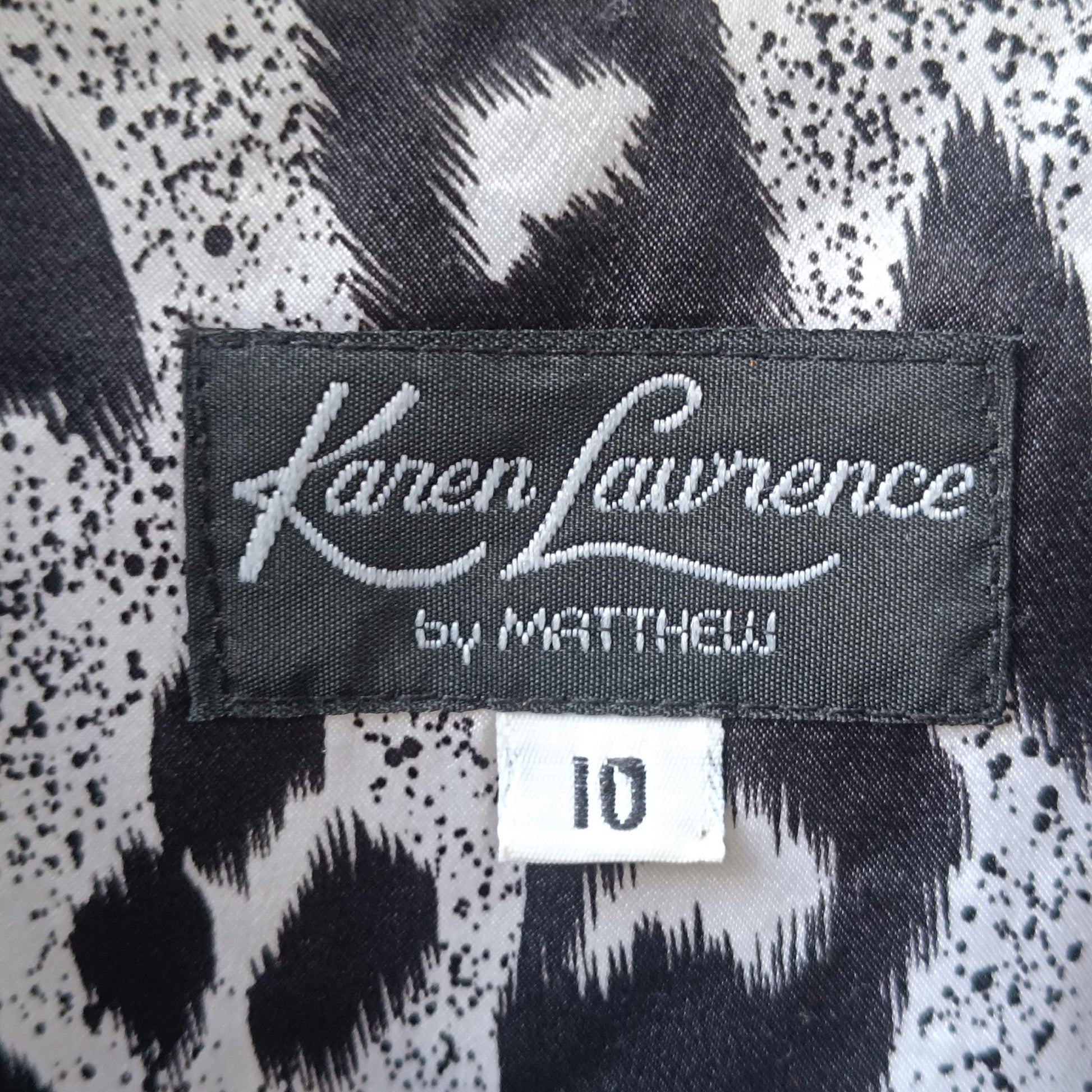 Vintage 90s Sequin Blazer Karen Laurence Animal Print Black Evening Jacket S/M