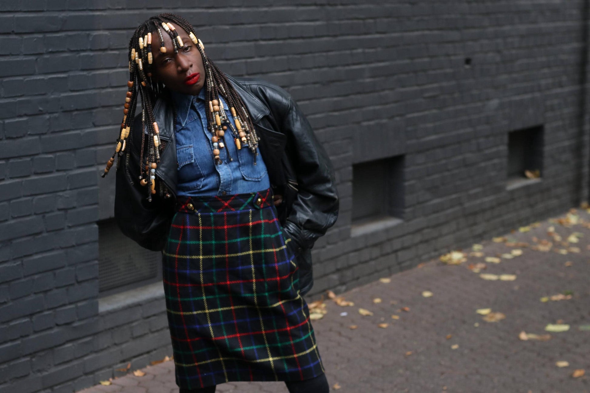 Vintage Merino Wool Tartan Midi Skirt | 90s Alexander Creation De Luxe Plaid Design
