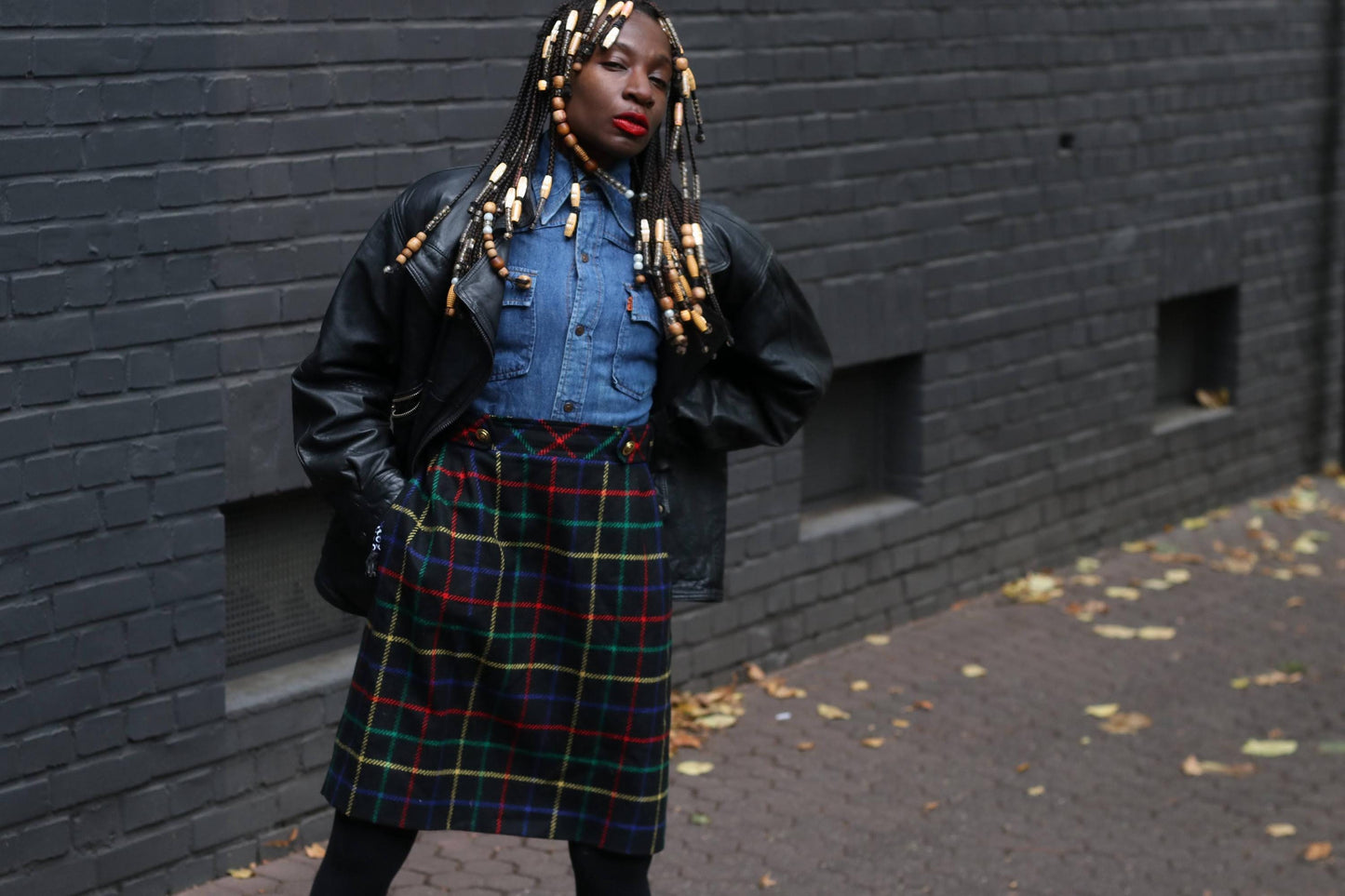 Vintage Merino Wool Tartan Midi Skirt | 90s Alexander Creation De Luxe Plaid Design