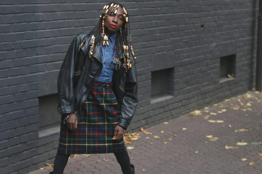 Vintage Merino Wool Tartan Midi Skirt | 90s Alexander Creation De Luxe Plaid Design