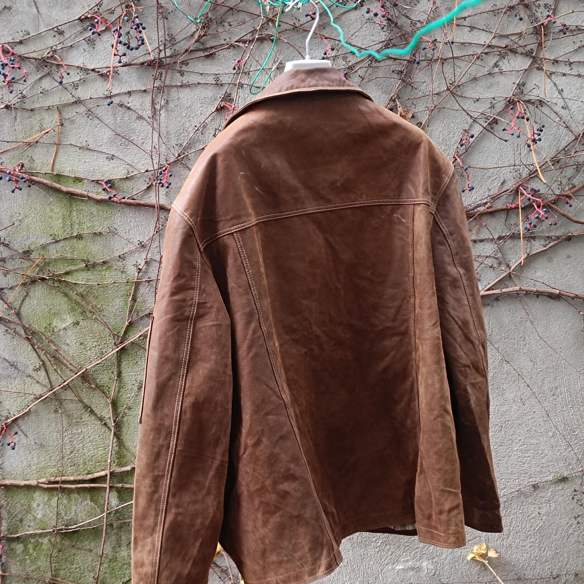 Vintage Brown Pig Suede Jacket Oversized | 90s Unisex Suede Leather Coat