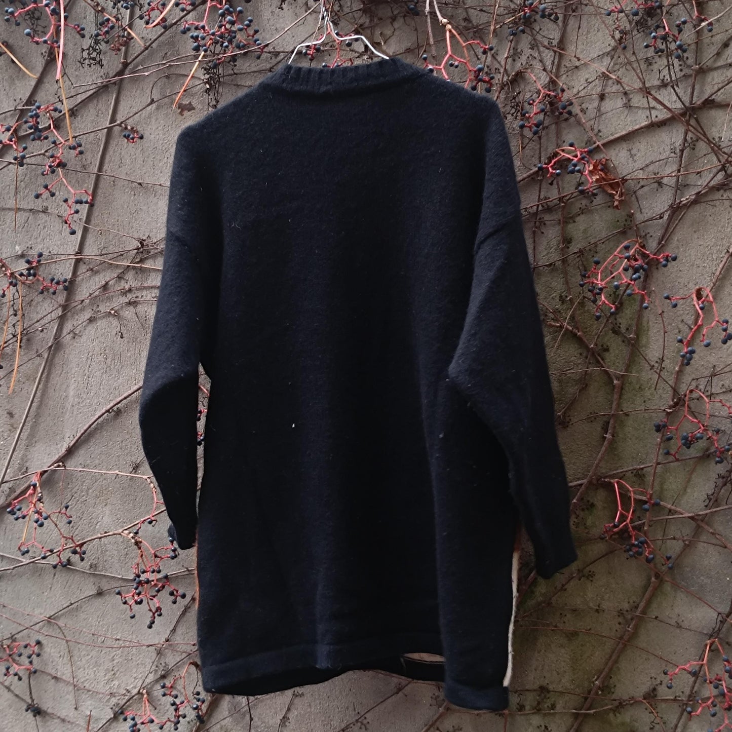 Vintage KANSAI O2 Yamamoto Kansai Wool Pullover Black Smooth Riding Designer L