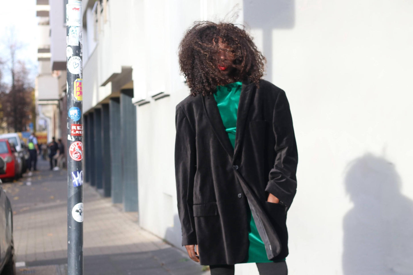 Black Velvet Blazer Unisex 48R Cotton Corduroy Jacket Vintage Statement