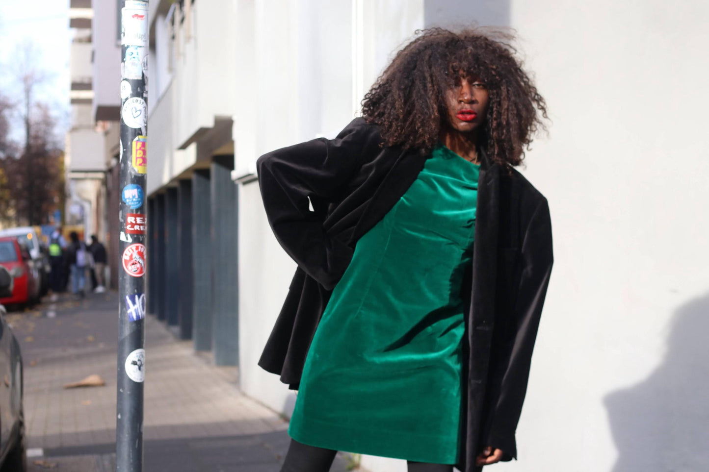 Black Velvet Blazer Unisex 48R Cotton Corduroy Jacket Vintage Statement