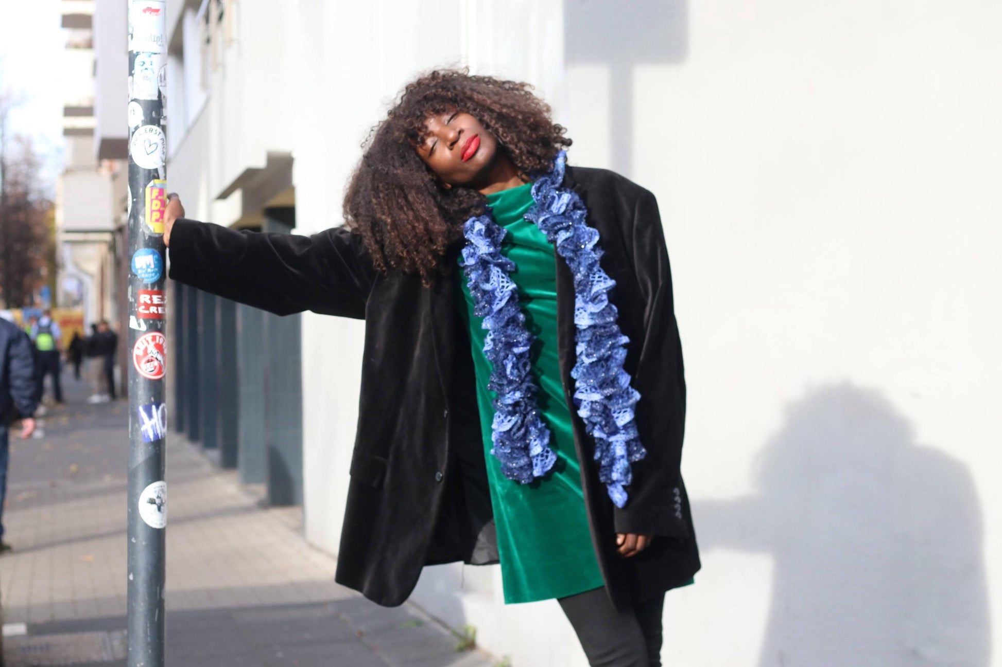 Black Velvet Blazer Unisex 48R Cotton Corduroy Jacket Vintage Statement