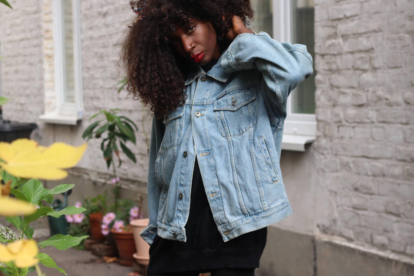 Vintage Bram's Paris Denim Jacket L; Streetwear Light Wash Trucker 90s Cotton Jeans Coat