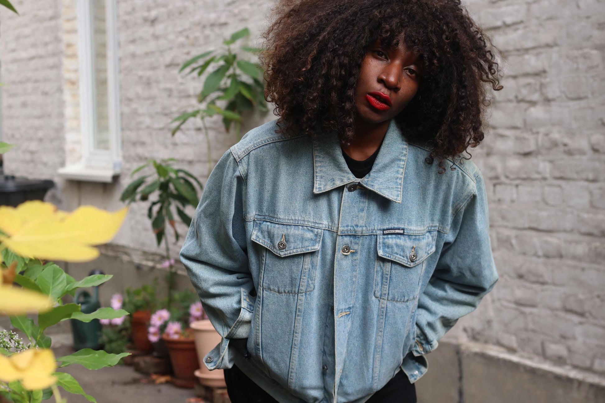 Vintage Bram's Paris Denim Jacket L; Streetwear Light Wash Trucker 90s Cotton Jeans Coat