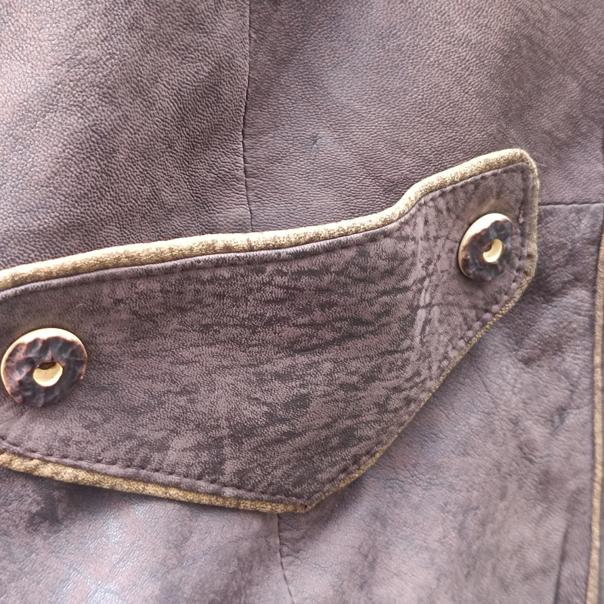 Vintage Bavarian Folk Leather Patchwork Jacket | Brown Cottagecore Core Coat | Embroidered S-M