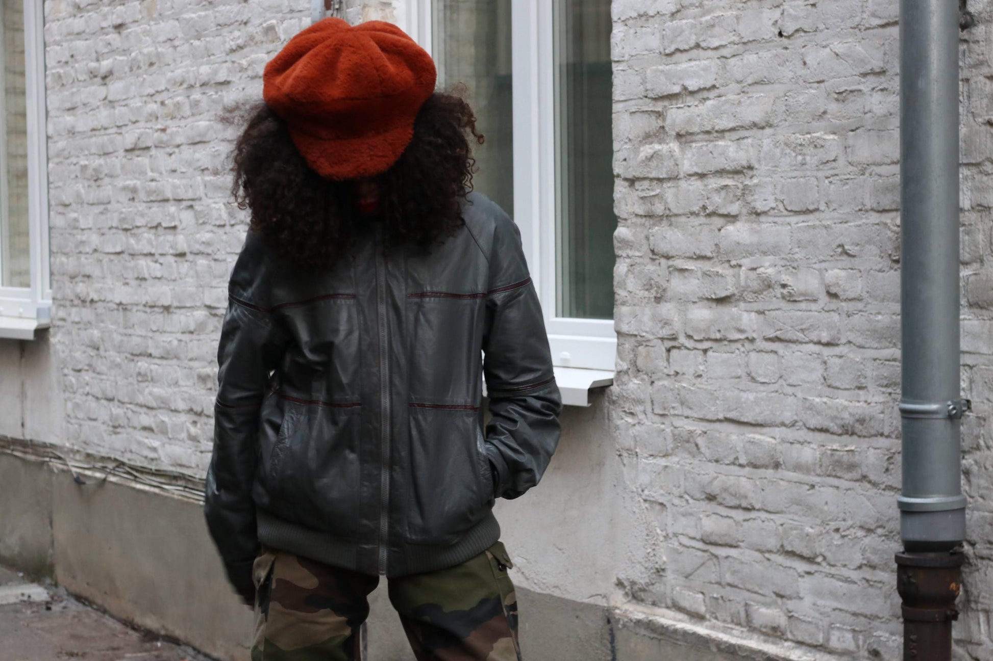 Vintage Gray Leather Jacket 90s Oversize Unisex Streetwear Retro Outerwear