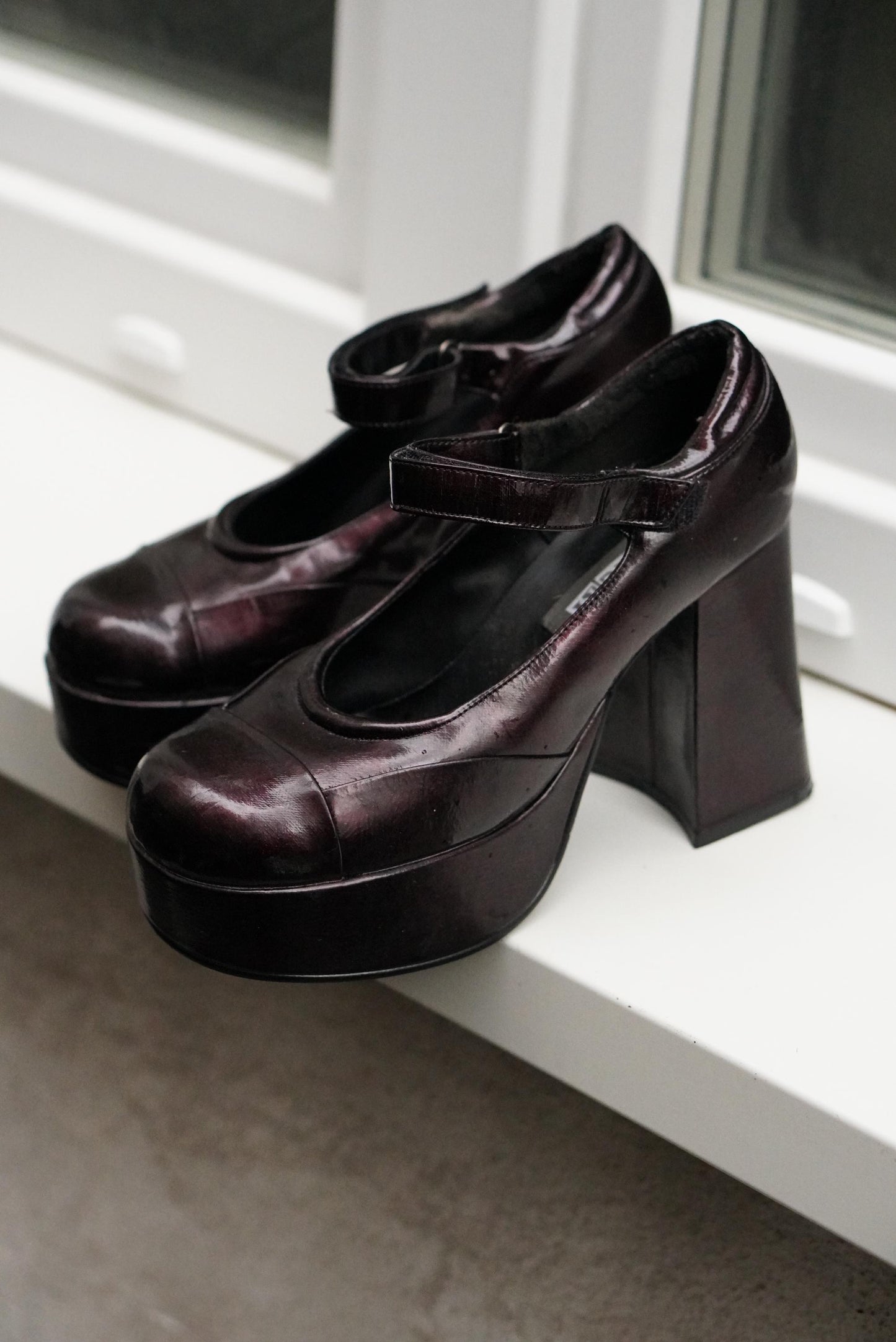 Y2K Platform Mary Janes Chunky Block Heel 90s Goth Alt E-Girl Shoes