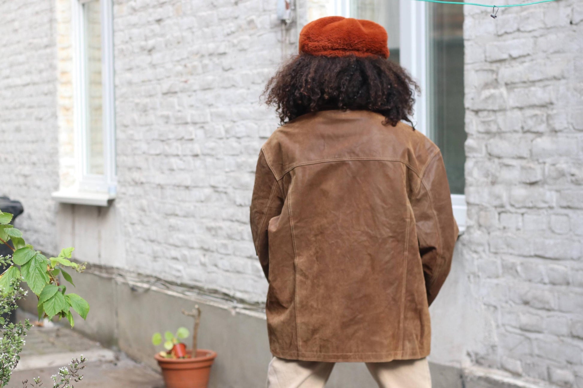 Vintage Brown Pig Suede Jacket Oversized | 90s Unisex Suede Leather Coat