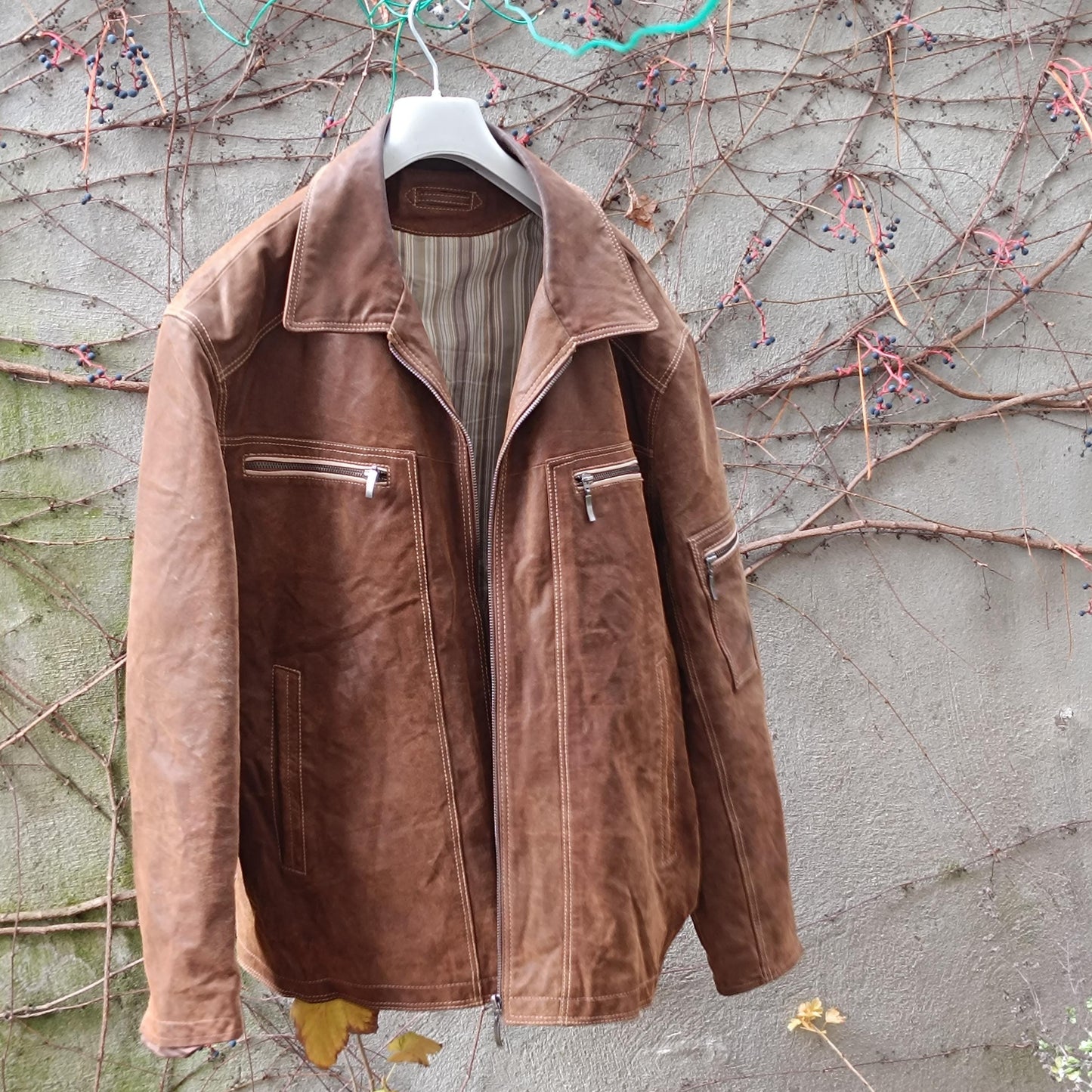 Vintage Brown Pig Suede Jacket Oversized | 90s Unisex Suede Leather Coat