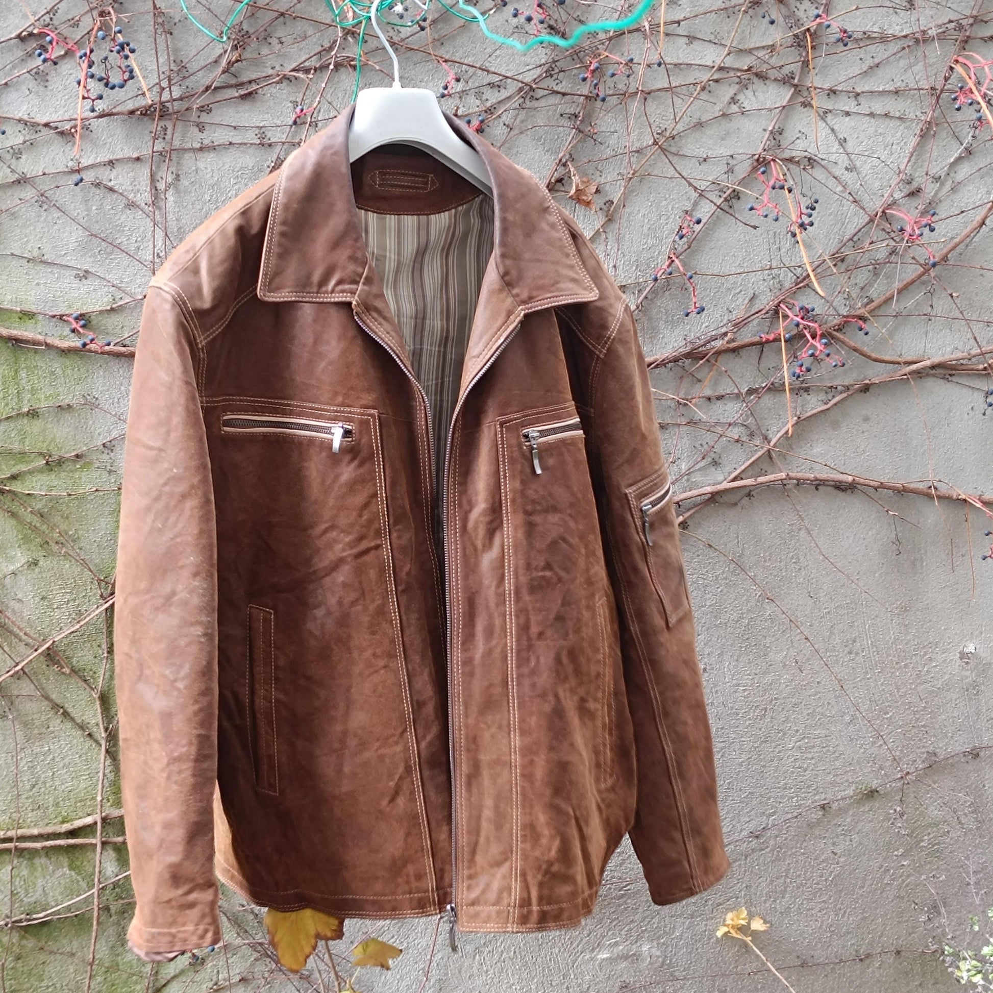 Vintage Brown Pig Suede Jacket Oversized | 90s Unisex Suede Leather Coat
