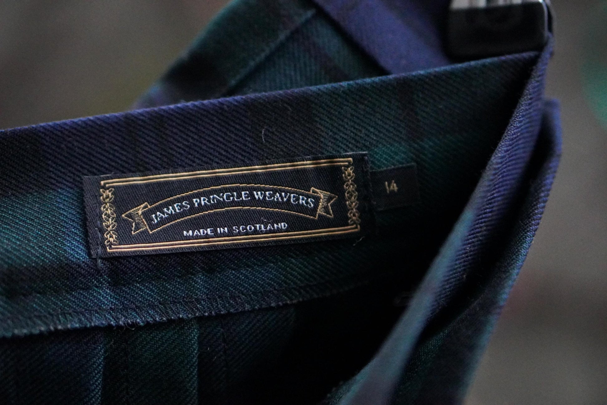 Vintage James Pringle Plaid Skirt | Scotland Wool Blend | Pleated Back Tartan