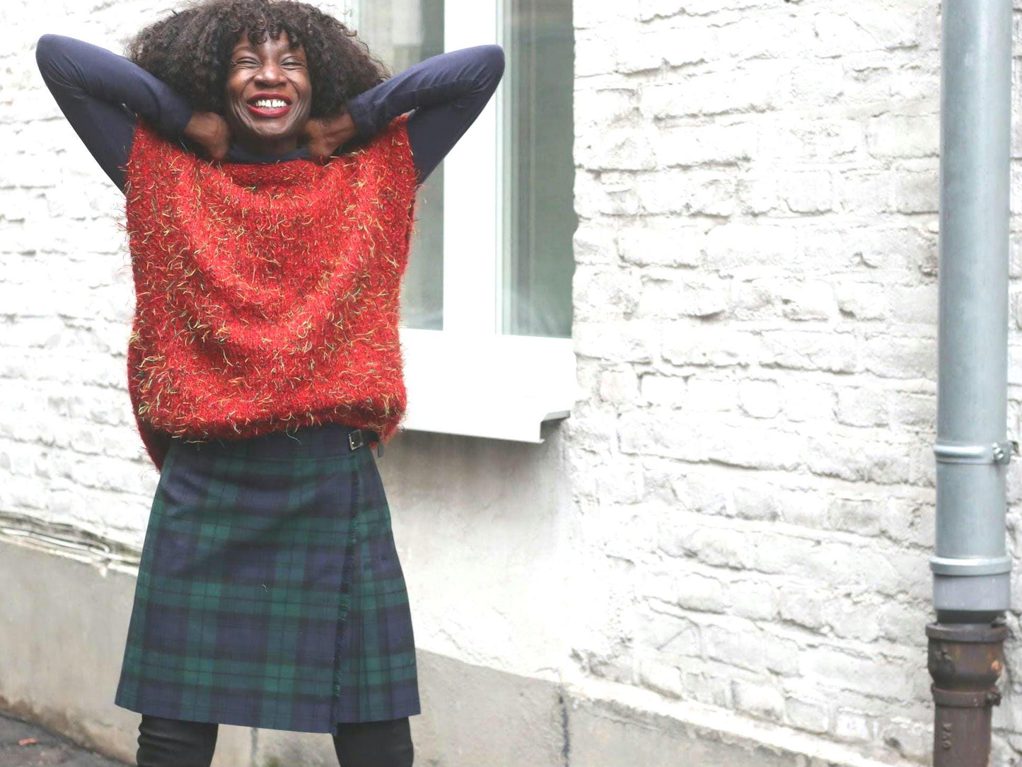 Vintage James Pringle Plaid Skirt | Scotland Wool Blend | Pleated Back Tartan