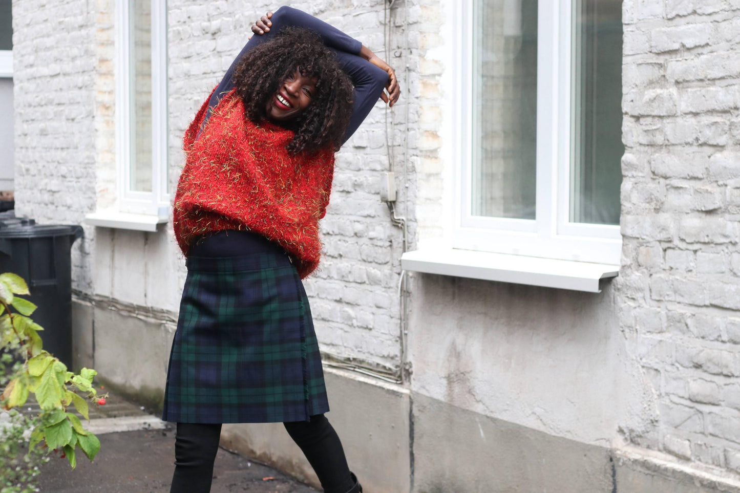 Vintage James Pringle Plaid Skirt | Scotland Wool Blend | Pleated Back Tartan