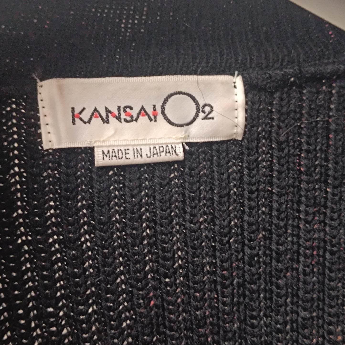 Vintage KANSAI O2 Yamamoto Kansai Wool Pullover Black Smooth Riding Designer L