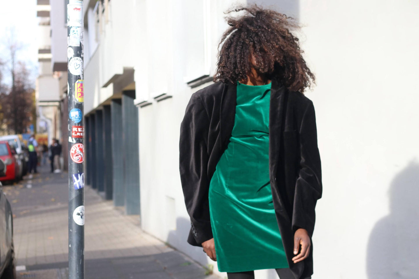 Black Velvet Blazer Unisex 48R Cotton Corduroy Jacket Vintage Statement