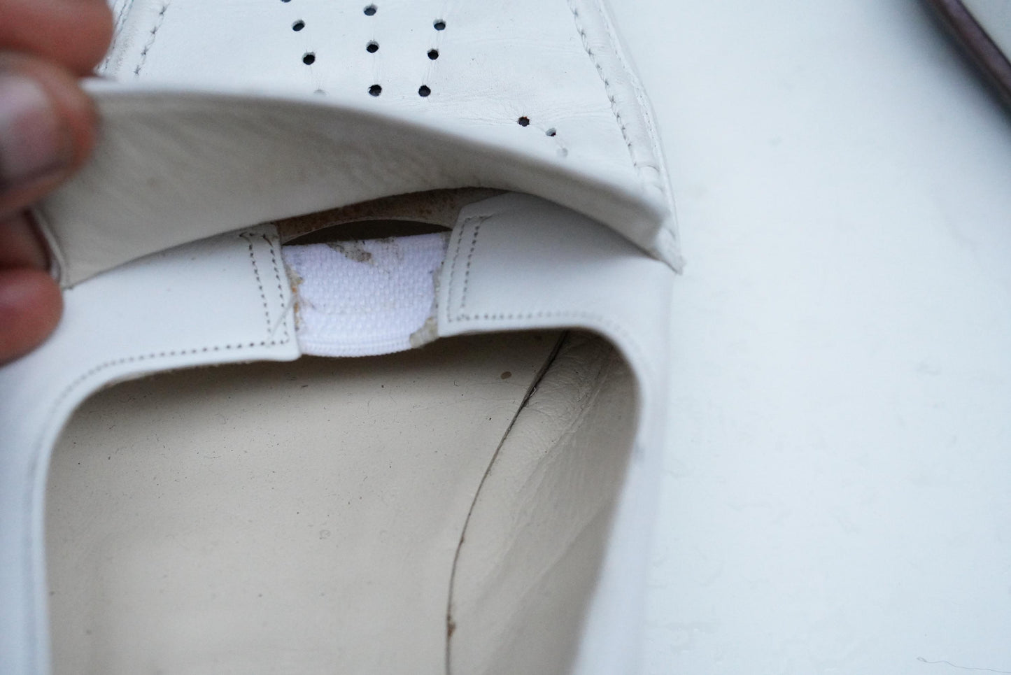Vintage BALLY White Leather Loafers Moccasin 4.5| Perforated Designer Slip-On