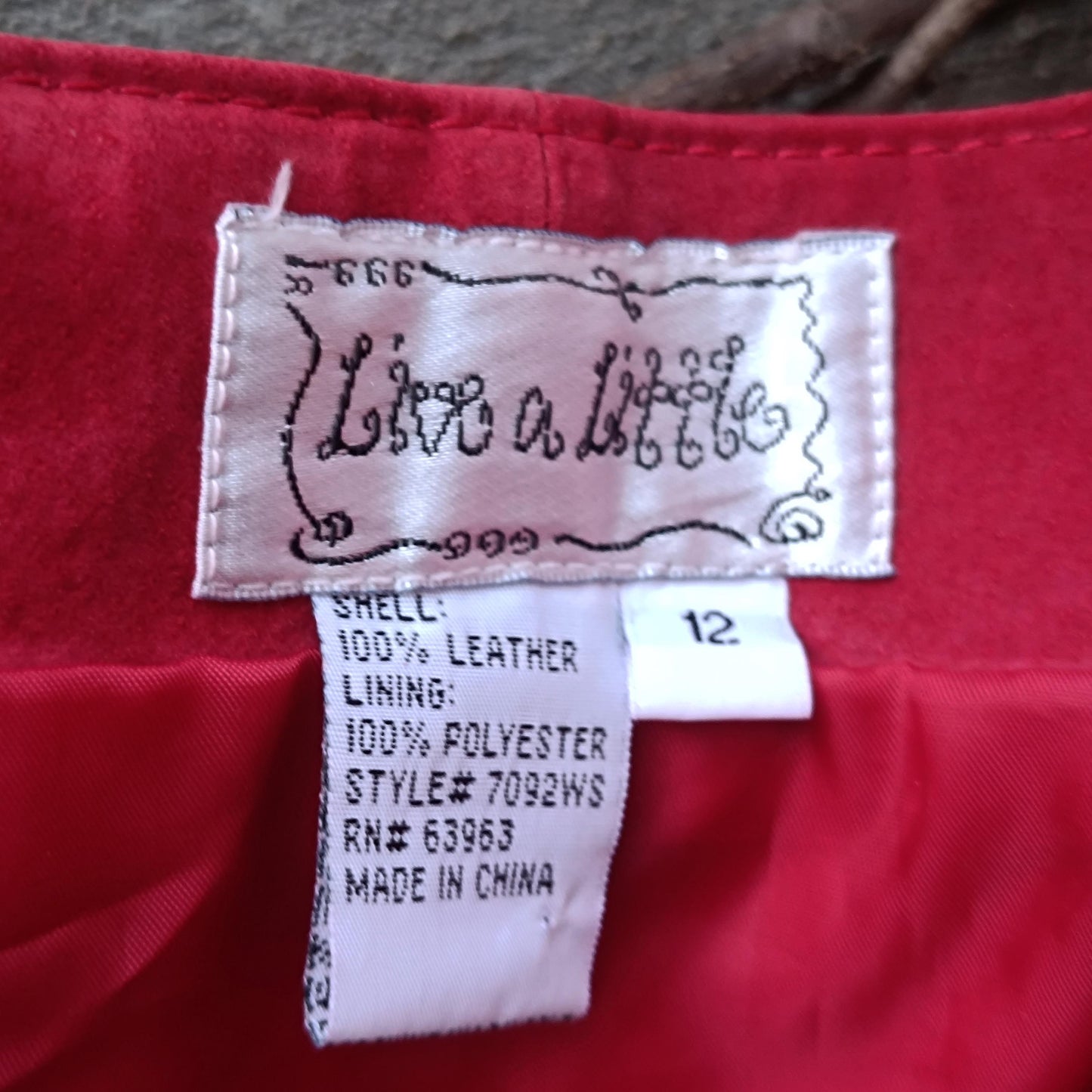 Vintage Red Suede Leather Skirt Midi A-Line Size 12 100% Leather Statement Skirt