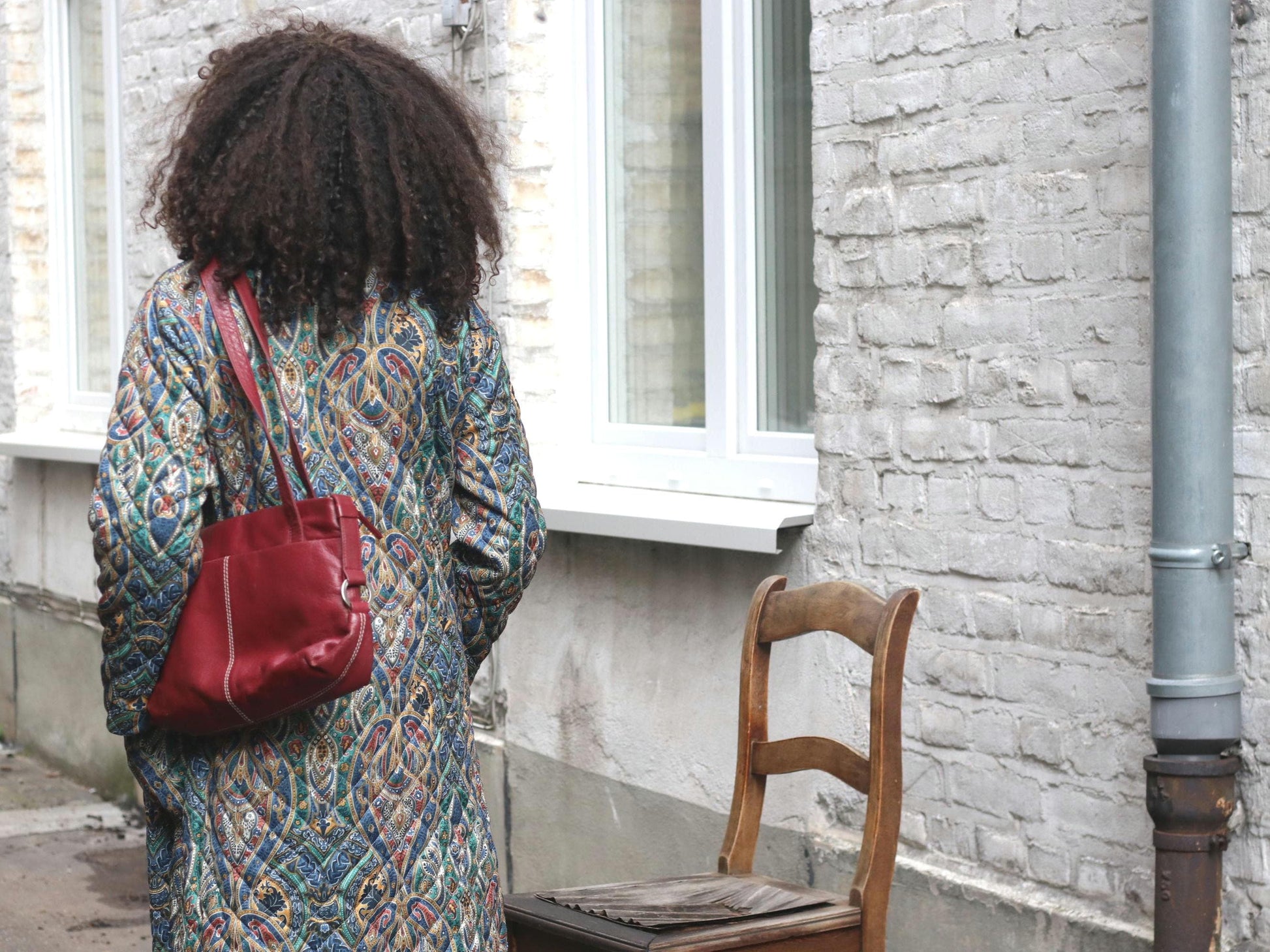 Vintage Gerry Weber Red Pebbled Leather Hobo Shoulder Bag