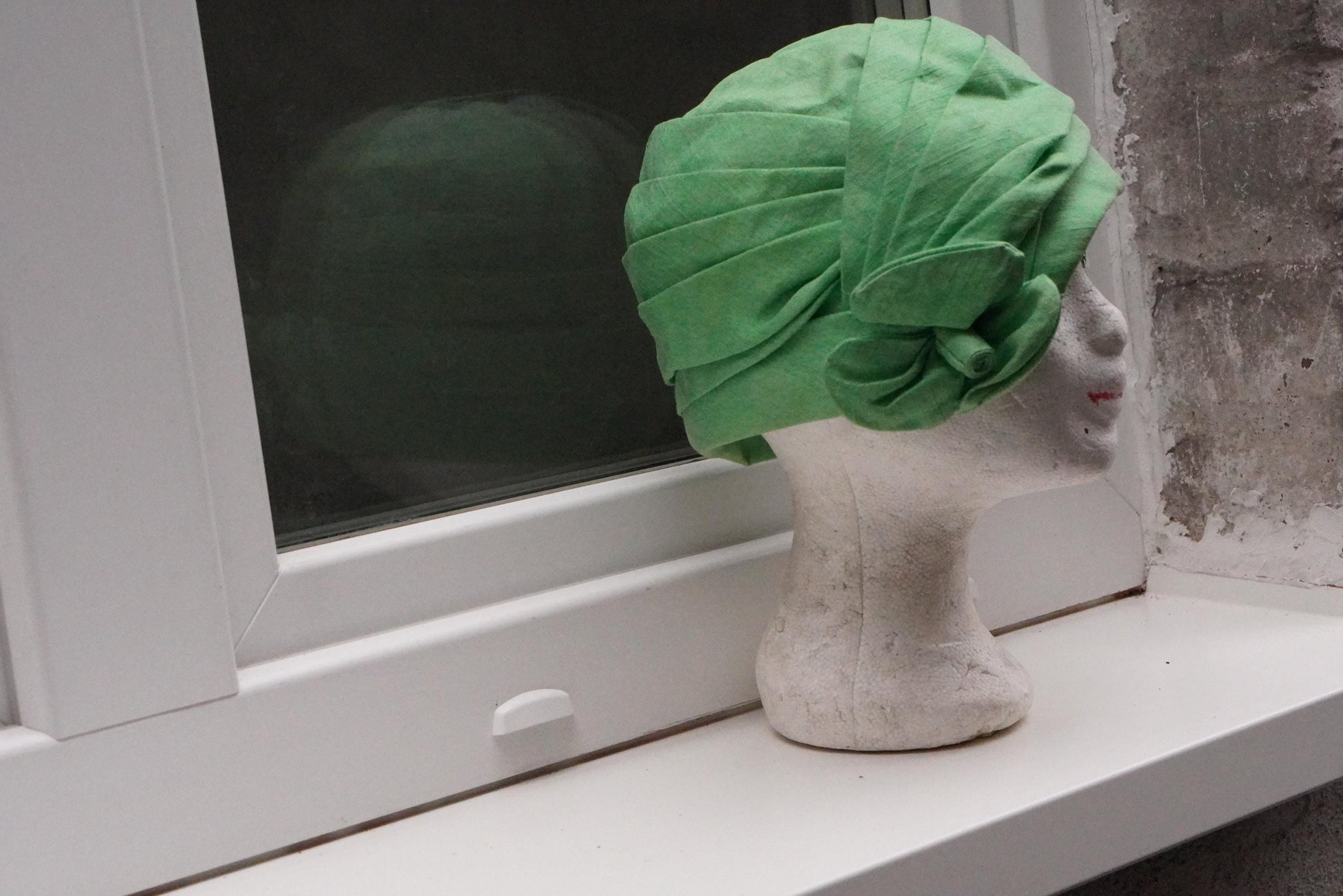 Vintage Green Turban Hat 1950s | Draped Headpiece Retro Statement