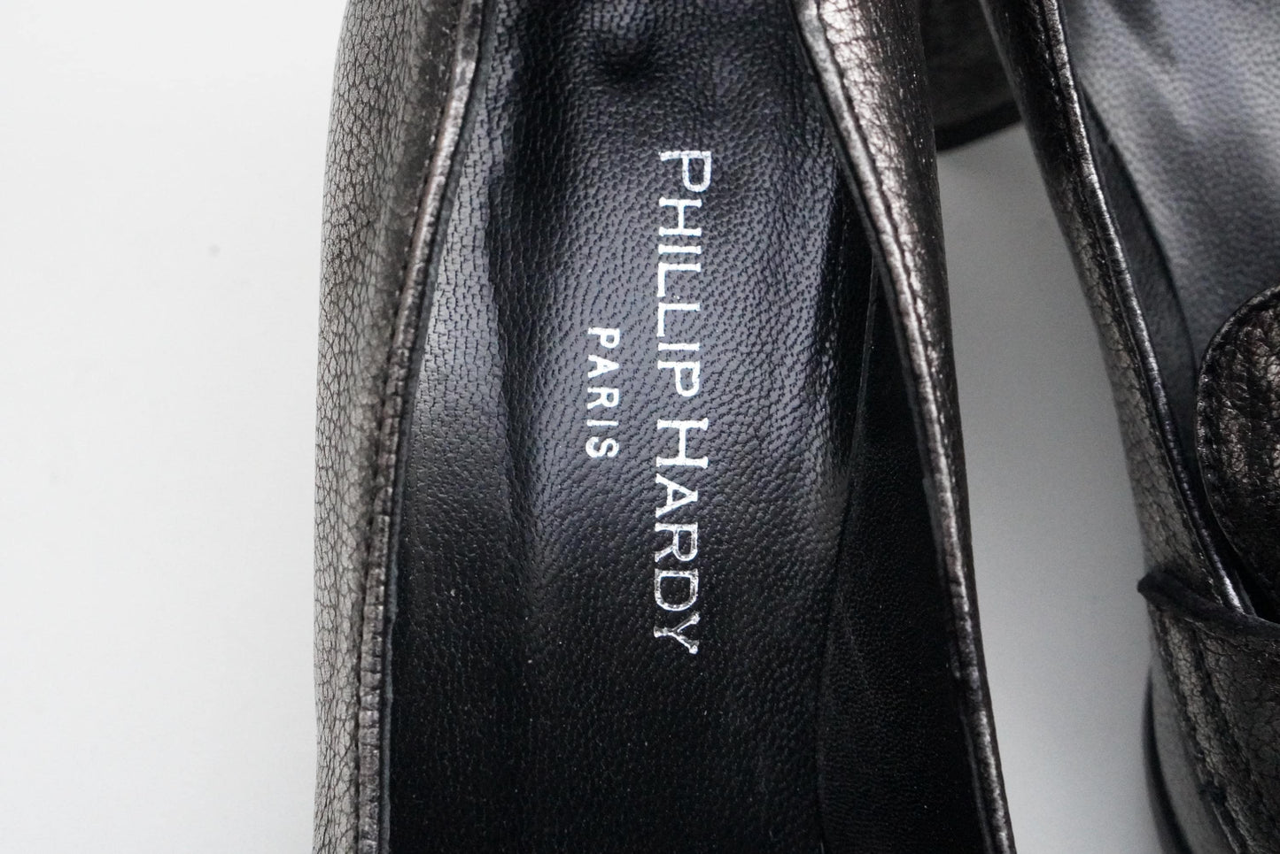 Vintage Phillip Hardy Paris Metallic Leather Loafers| Women's Fringe Block Heel Pumps EU 37