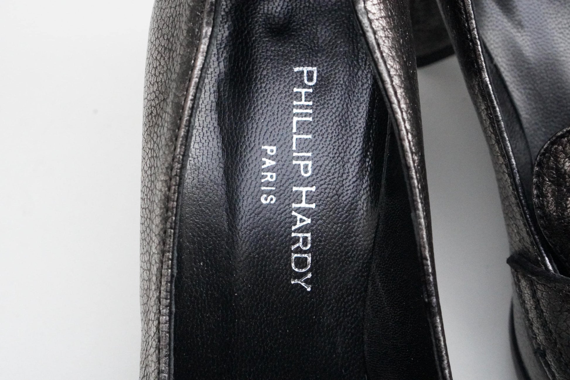 Vintage Phillip Hardy Paris Metallic Leather Loafers| Women's Fringe Block Heel Pumps EU 37