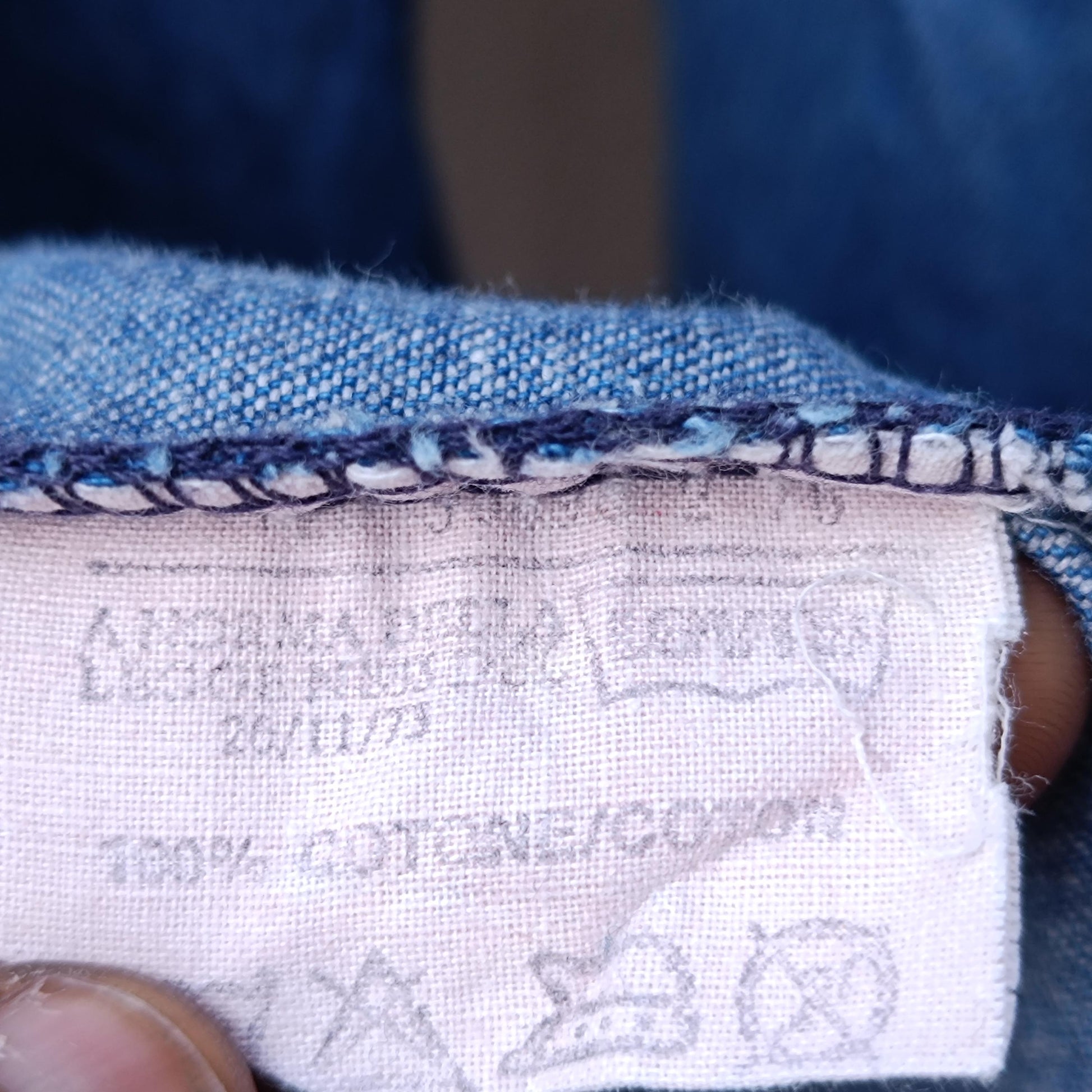 RARE 1973 Levi's Orange Tab Denim Shirt XS Western 70s Slim Fit Pearl Snap