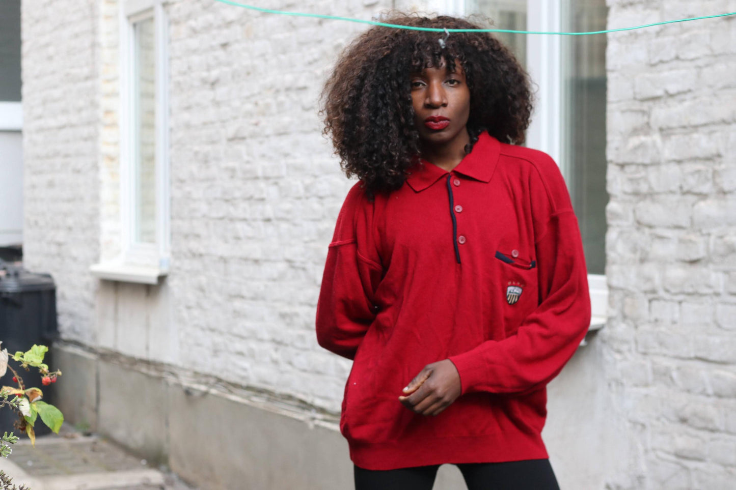 Vintage Red Polo Sweater XL| 90s Headlands Knit Jumper| Unisex Oversized Grandpa Core Men