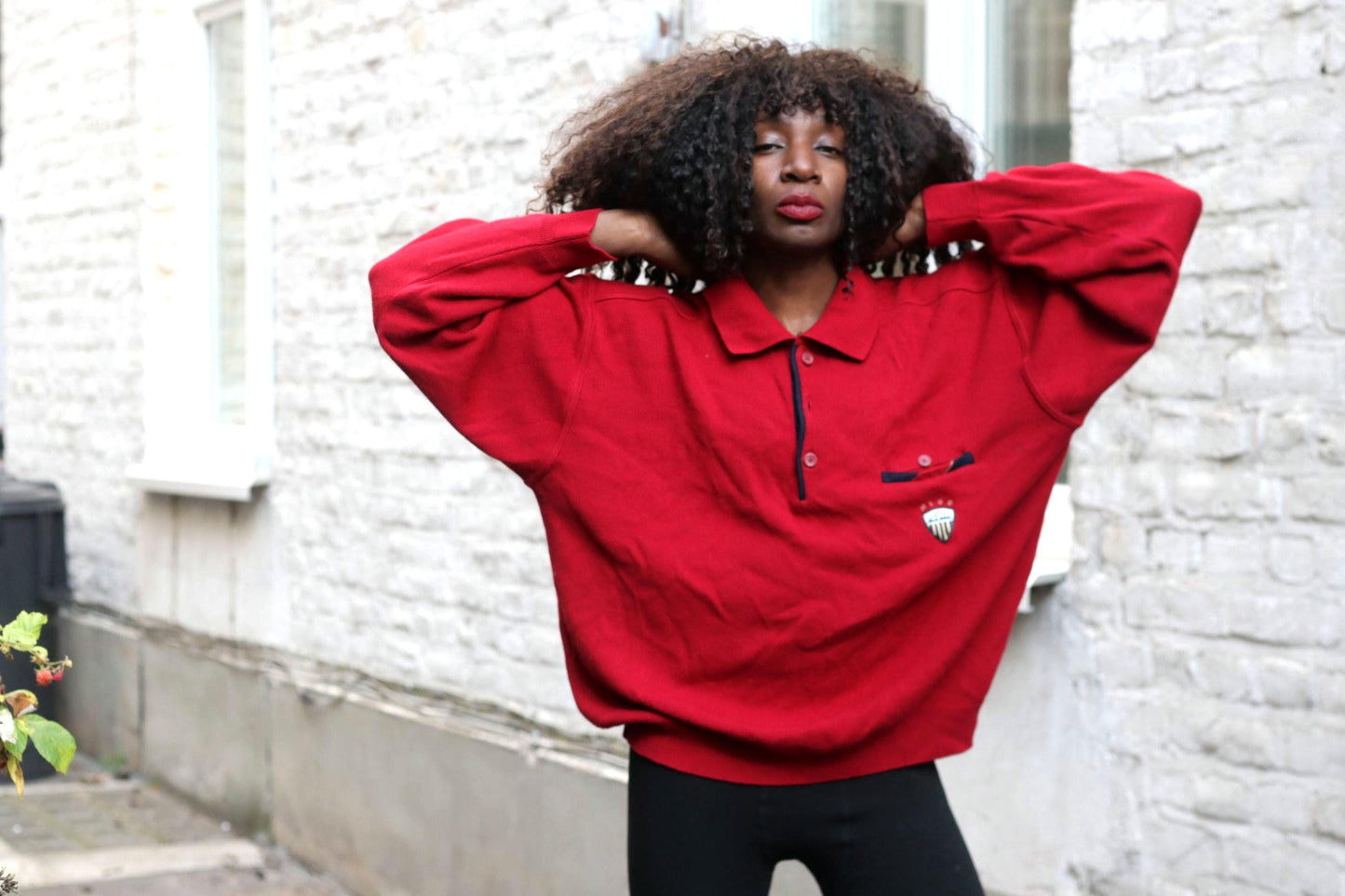 Vintage Red Polo Sweater XL| 90s Headlands Knit Jumper| Unisex Oversized Grandpa Core Men