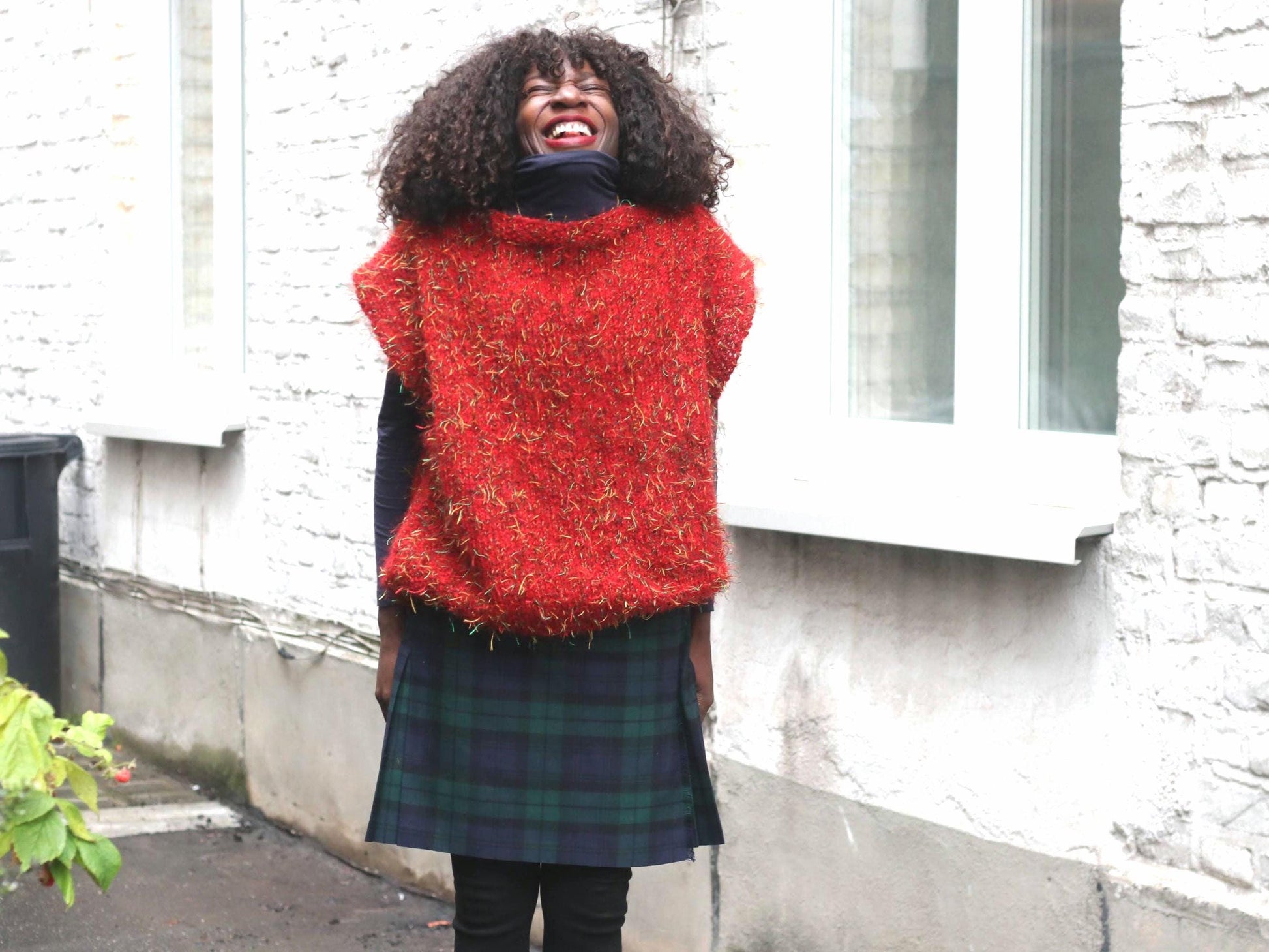 Vintage James Pringle Plaid Skirt | Scotland Wool Blend | Pleated Back Tartan